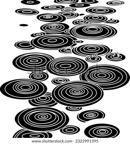 Open your eyes to the magic of nature with vector pattern. Black and white circles from raindrops on the water create a spectacular contrast and rhythmic pattern. This stylish look is ideal for web de