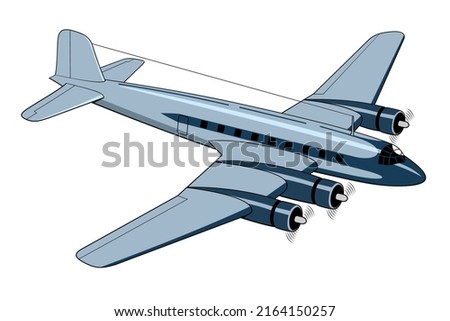 FW 200 Condor Airliner 1938. Vintage airplane. Vector clipart isolated on white.