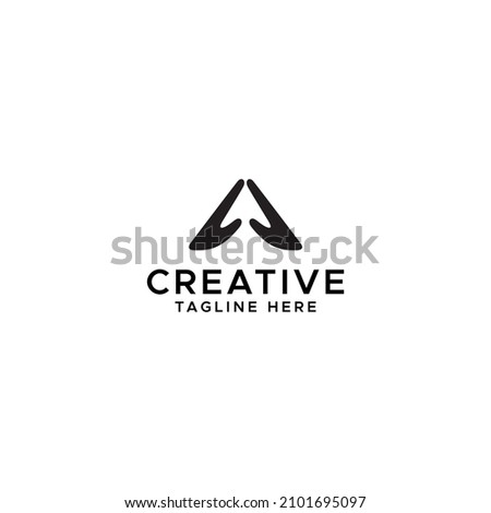 Creative Logo of Two Hand with Negative Arrow, Logo good for Startup company, and Marketing, etc.