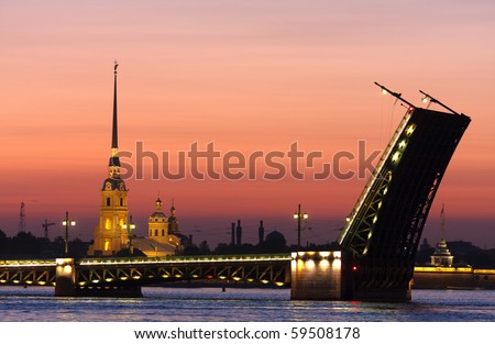 Classic view of Saint-Petersburg,Russia in the white night
