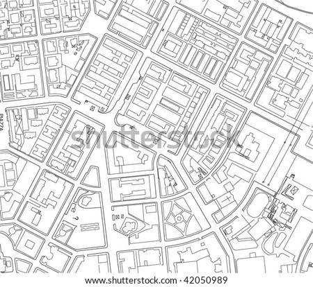 Part Of Urban Plan Of A City Stock Vector Illustration 42050989 ...