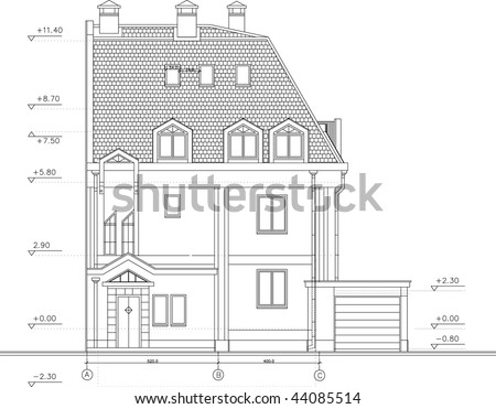 Architectural facade drawing