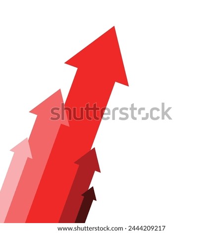 red arrows diagonal pointing up represent business growing profit economic boom financial positive