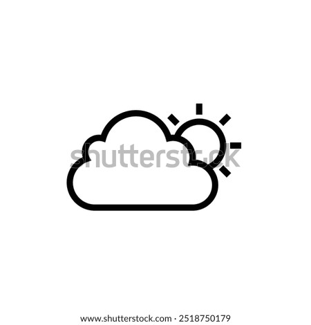 Sunny and Cloudy weather conditions icon. Weather Forecast