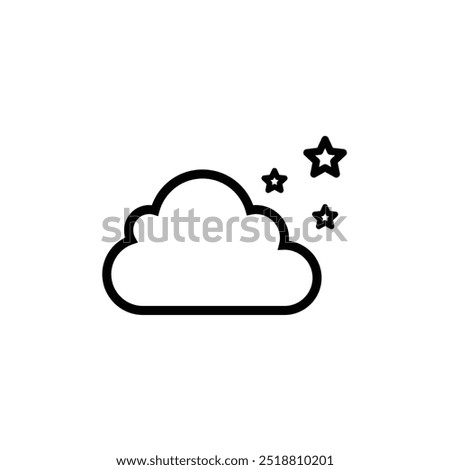 Stars in the Sky and cloudy weather conditions icon. Weather Forecast