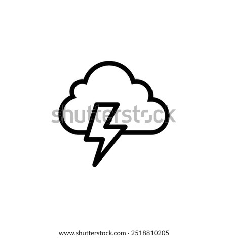 Thunder Storm in the Sky and Cloudy weather conditions icon. Weather Forecast.