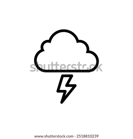 Thunder Storm and Cloudy weather conditions icon. Weather Forecast