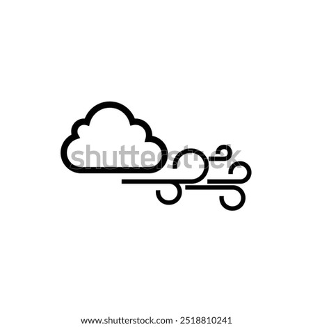 Windy and cloudy weather conditions icon. Weather Forecast