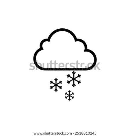 Snowy and Cloudy weather conditions icon. Weather Forecast