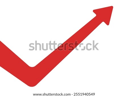 red business arrow graph rebounding and soaring high, going high after a sharp decline indicating improving profits, trading profit and an economic boom