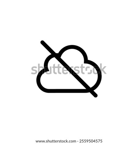 Cloud Off Icon No Cloud Icon outline style UI UX illustration