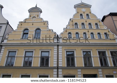 Historical Row of Houses, Wismar, Mecklenburg-Vorpommern, Germany