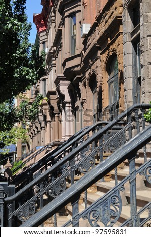 Brownstone House, Harlem, Manhattan, New York, USA