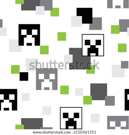 Video game inspired seamless repeat pattern