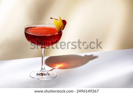 Similar – Image, Stock Photo Glass of Cosmopolitan refreshing cocktail on table