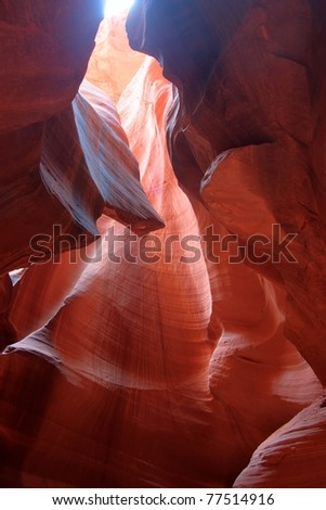 The Navajo sandstone slot canyon Upper Antelope Canyon, Arizona, USA. High dynamic range image from 3 exposures.