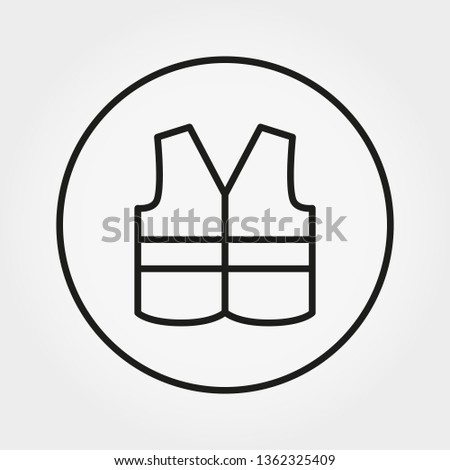 Safety Vest .Life vest. Universal icon for web and mobile application. Vector illustration on a white background. Editable Thin line.