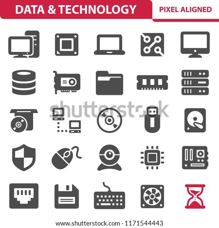 Data & Technology Icons. Professional, pixel perfect icons, EPS 10 format.