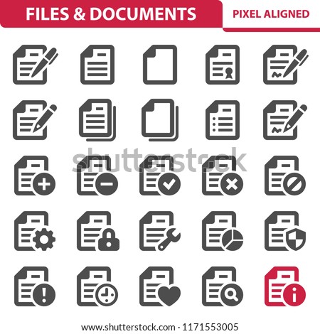 Files & Documents Icons. Professional, pixel perfect icons, EPS 10 format.