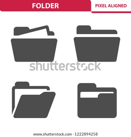 Folder Icons. Professional, pixel perfect icons, EPS 10 format.