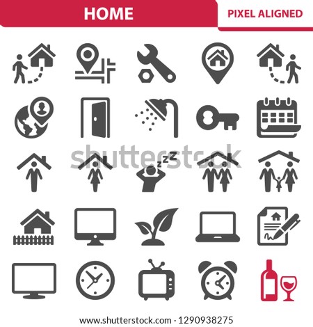 Home Icons. Professional, pixel perfect icons, EPS 10 format.