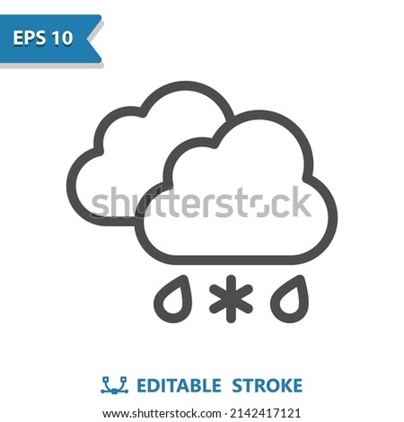 Sleet Icon. Cloud, Clouds, Weather, Rain, Raining, Snow, Snowing, Freezing Rain. Professional, pixel perfect icon, EPS 10 format.