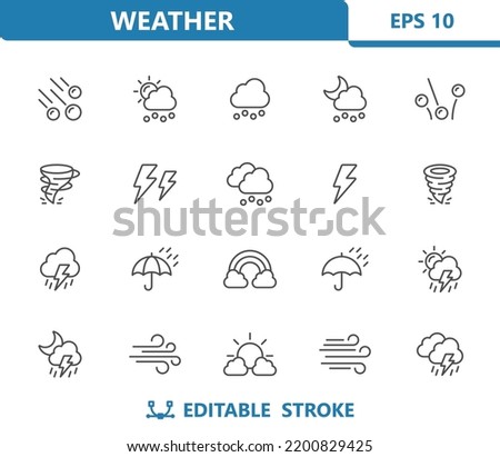 Weather Icons - Hail, Storm, Hailstone, Lightning Bolt, Tornado, Cloud, Wind. Professional, pixel perfect icons. EPS 10 format.