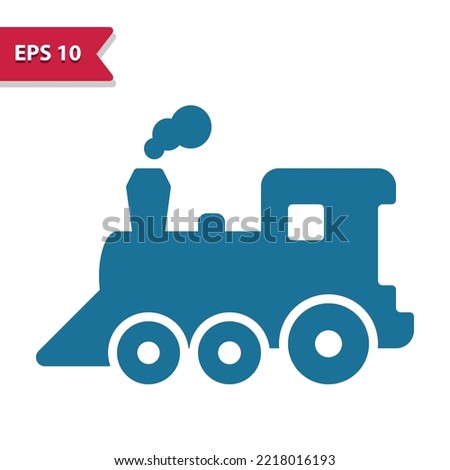 Locomotive, train, steam locomotive vector icon. Professional pixel-aligned icon in glyph style.