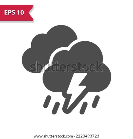 Storm Icon - Cloud, Lighting Bolt, Lightning Storm, Weather, Clouds, Rain, Raining. Professional, pixel perfect icon, EPS 10 format.