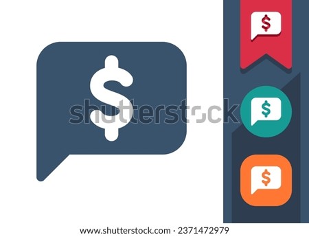 Chat Bubble Icon. Speech Bubble, Comment, Message, Dollar, Money. Professional, pixel perfect vector icon.