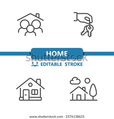 Home Icons. Family, Hand, Keys, House, Real Estate Icon. Professional, 32x32 pixel perfect vector icon. Editable Stroke