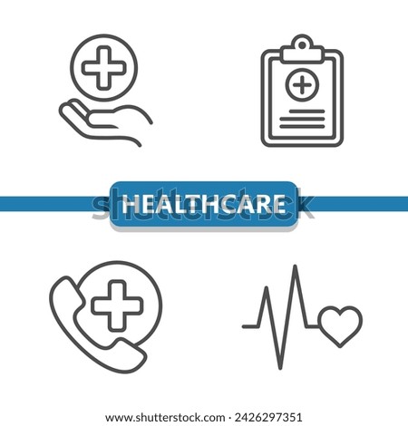 Health Care Icons. Healthcare, medical, emergency, first aid, pulse, emergency number vector icon. Professional, pixel perfect icons. EPS 10 format.