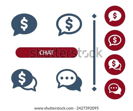 Chat Bubbles Icon. Speech Bubble, Comment, Dollar Icon. Professional, 32x32 pixel perfect vector icon.