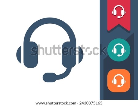 Headset Icon. Headphones, Microphone, Gaming Headset, Call Center, Customer Service. Professional, pixel perfect vector icon.