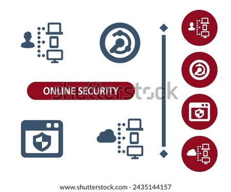Online security icons. Internet security, virus, antivirus, cloud computing, network, radar, scanner, website icon. Professional, 32x32 pixel perfect vector icon.