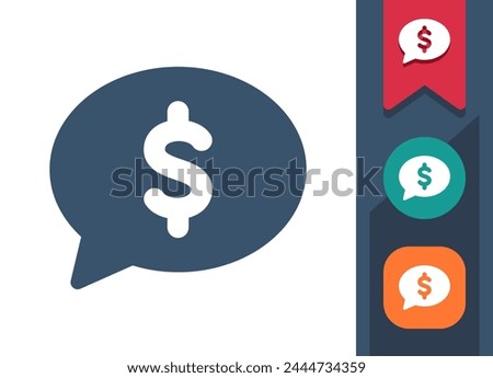 Chat Bubble Icon. Speech Bubble, Comment, Message, Dollar, Money. Professional, pixel perfect vector icon.