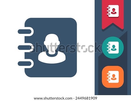 Address Book Icon. Phonebook, Phone Book, Contact List, Contacts. Professional, pixel perfect vector icon.