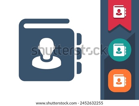 Address Book Icon. Phonebook, Phone Book, Contact List, Contacts. Professional, pixel perfect vector icon.