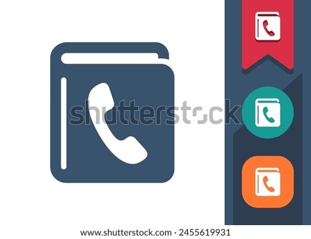 Phone Book Icon. Phonebook, Telephone, Contact List, Contacts. Professional, pixel perfect vector icon.
