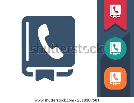 Phone Book Icon. Phonebook, Telephone, Contact List, Contacts. Professional, pixel perfect vector icon.