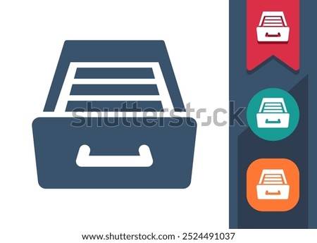 Filing Cabinet, File Cabinet, Archive Icon. Professional, pixel perfect icon. EPS 10 format.