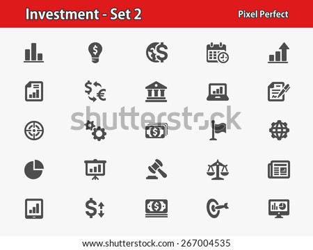 Investment Icons. Professional, pixel perfect icons optimized for both large and small resolutions. EPS 8 format.