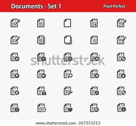 Files & Documents Icons. Professional, pixel perfect icons optimized for both large and small resolutions. EPS 8 format.