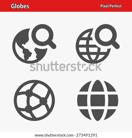 Globes Icons. Professional, pixel perfect icons optimized for both large and small resolutions. EPS 8 format.