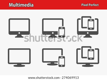 Multimedia Icons. Professional, pixel perfect icons optimized for both large and small resolutions. EPS 8 format.