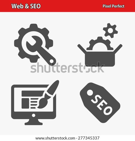 Web & SEO Icons. Professional, pixel perfect icons optimized for both large and small resolutions. EPS 8 format. Designed at 32 x 32 pixels.