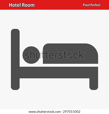 Hotel Room, Bed Icon. EPS 8 format.