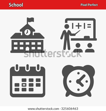 School Icons. Professional, pixel perfect icons optimized for both large and small resolutions. EPS 8 format.