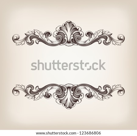 vector vintage border  frame filigree engraving  with retro ornament pattern in antique baroque style ornate decorative antique calligraphy design