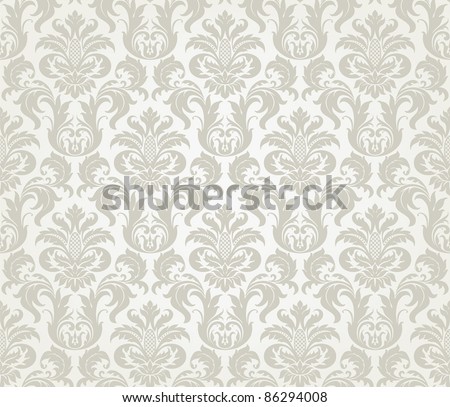 Vector Seamless Floral Damask Pattern For Wedding Invitation Or Vintage ...